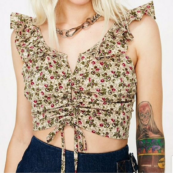 Dolls Kill Tops - Tea for two crop top